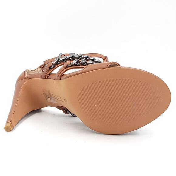 G.I.L.I. Women T-Strap Sandals with Chain Detail Nylah Size US 6M Tan Leather - Picture 6 of 6